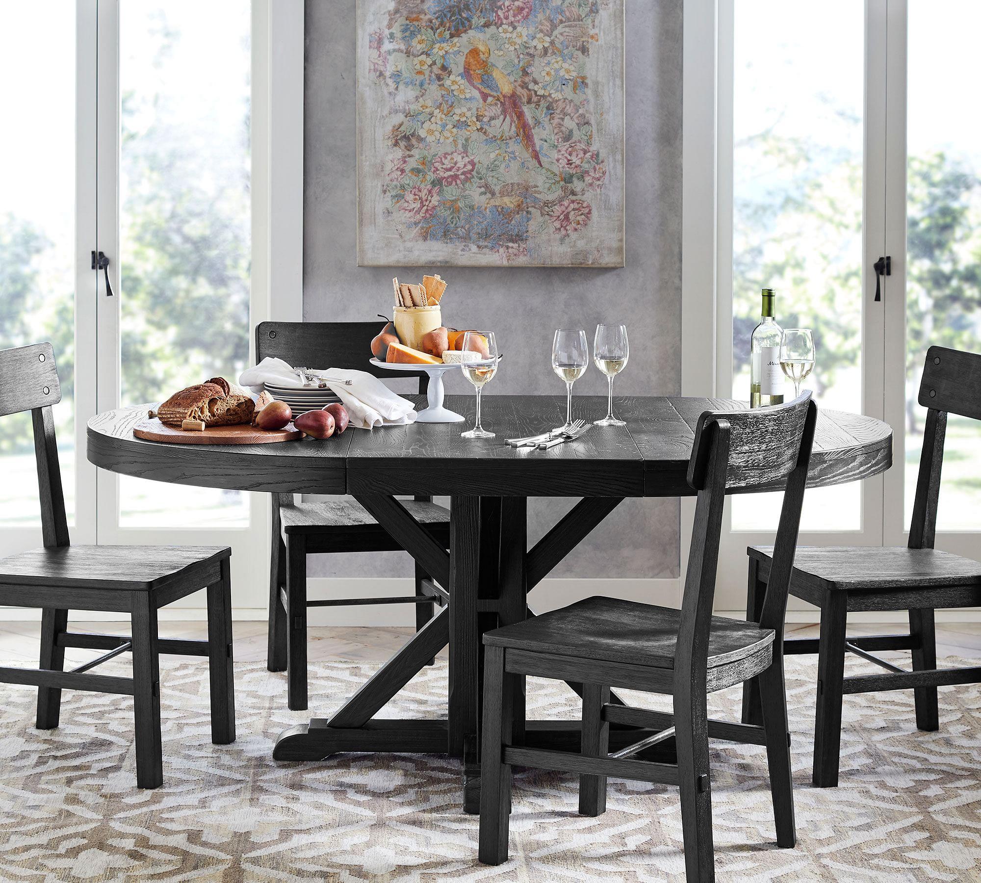 Pottery barn black dining table discount